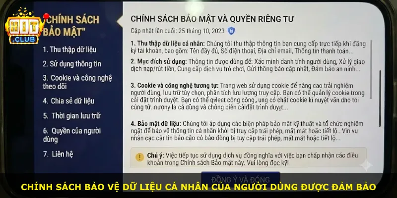 Chính sách bảo vệ dữ liệu cá nhân của người dùng được đảm bảo