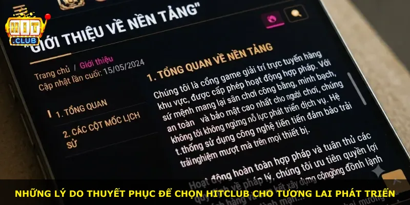 Những lý do thuyết phục để chọn Hitclub cho tương lai phát triển