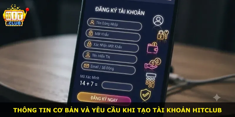 Thông tin cơ bản và yêu cầu khi tạo tài khoản Hitclub